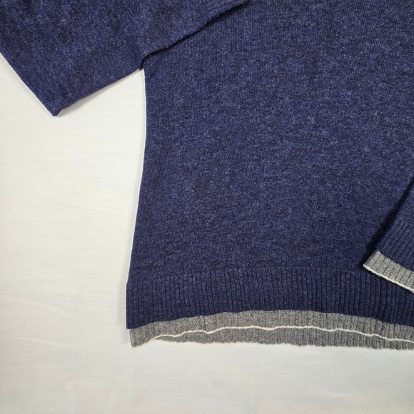 Banana Republic Cashmere Wool V Neck Sweater Womens M Italian Yarn Blue Elegant - Picture 5 of 16